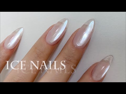 [셀프네일](ENG) Nails for those who don't know what to do Nails/ice nails/glass al nails/ice nails/clear nails/self nail/aurora nails/glass