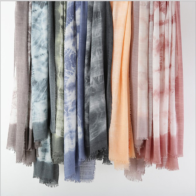 100% linen tie-dye shawl and scarf