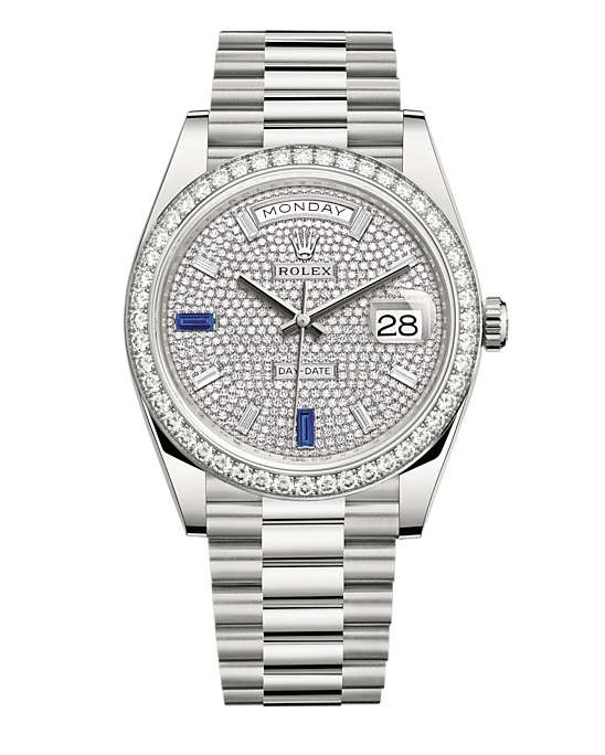 silver diamond encrusted watch