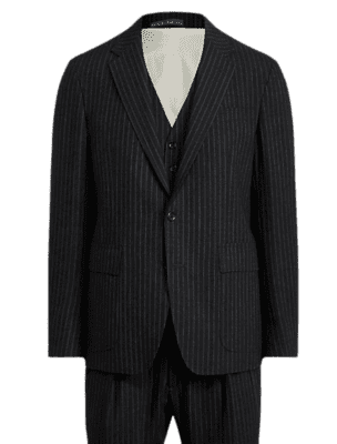 Ralph Lauren Polo Striped Wool 3-Piece Suit
