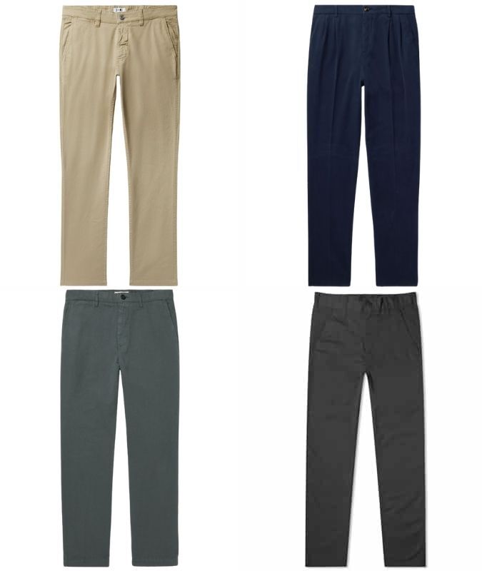 the best twill cotton chinos for men