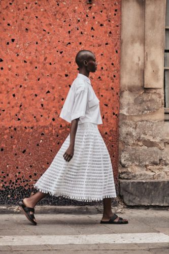 All-white blouse and skirt Alaïa Spring-Summer 2021 ready-to-wear