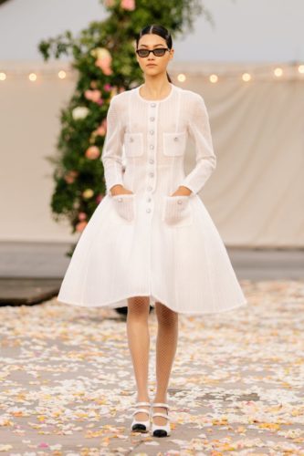 White Midi Dress Chanel Spring-Summer 2021 Haute Couture Collection