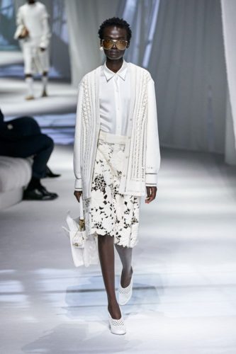 All-white blouse, skirt and cardigan Fendi Spring 2021 Ready-to-Wear