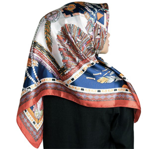 square silk scarf printed