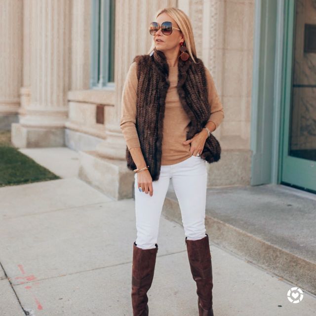 Riding knee high boots White jeans