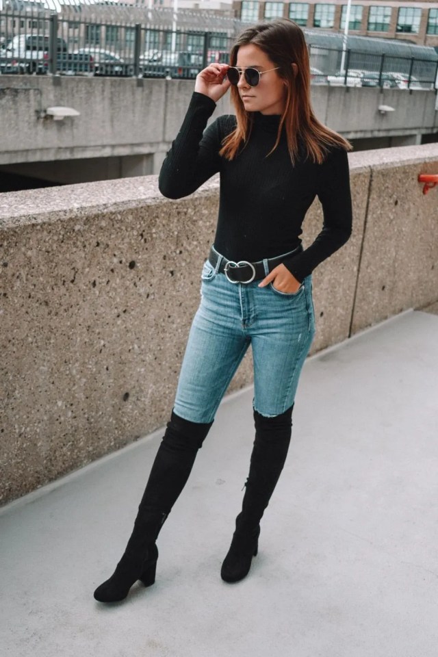 knee high boots outfit with jeans How to Wear Knee High Boots with Fabulous New Fashion Outfits